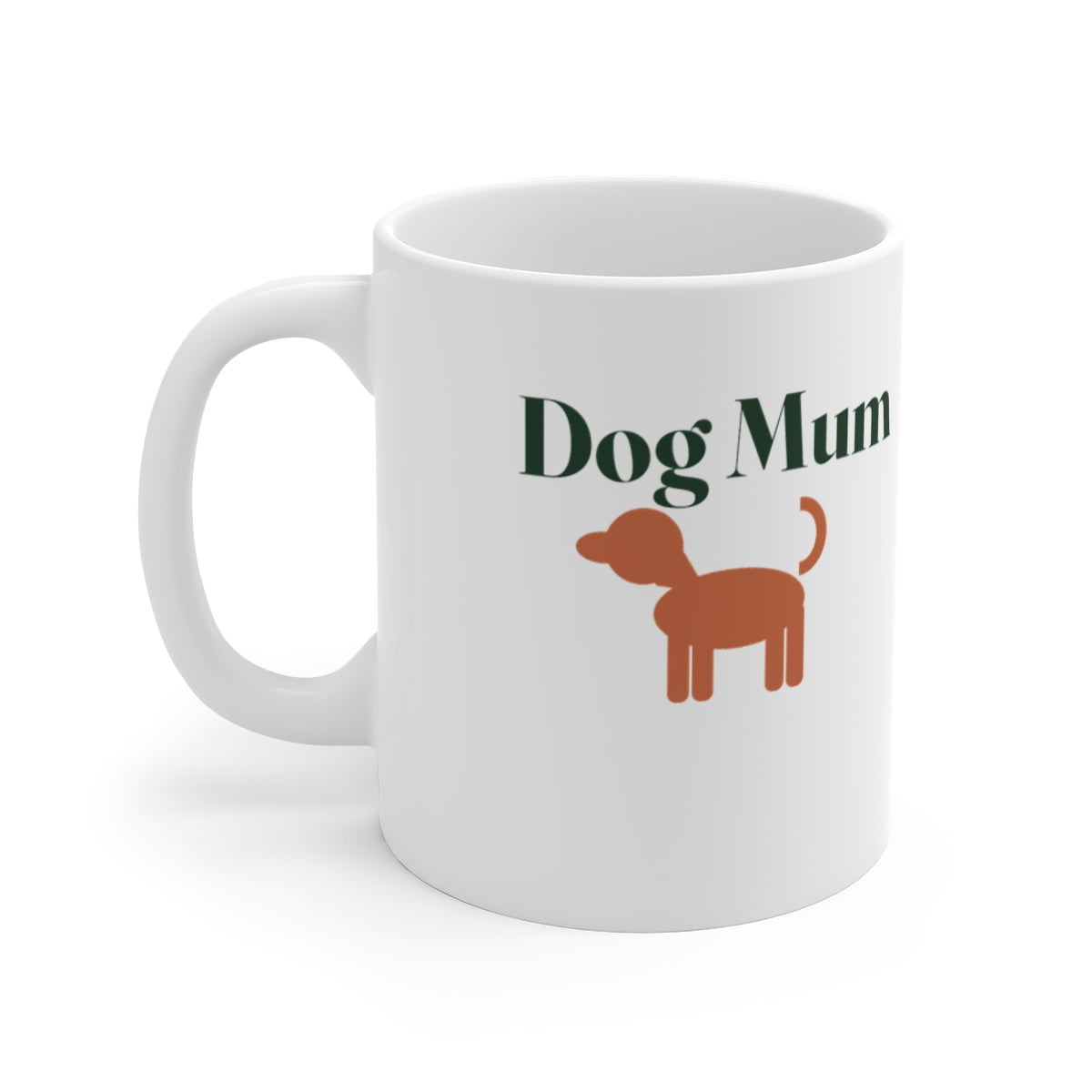 Dog Mum mug with a terracotta dog silhouette