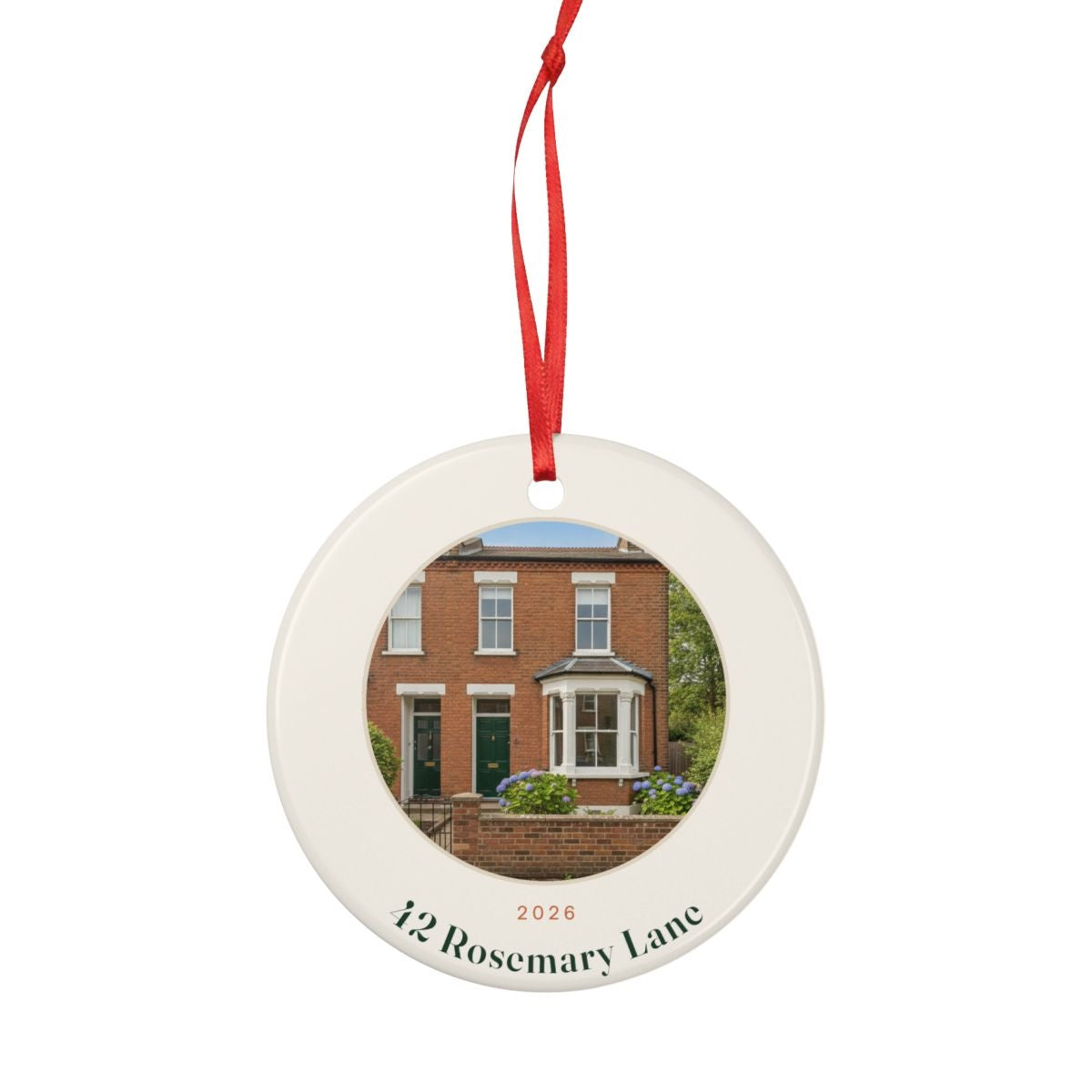 First Christmas in Our New Home Photo Ornament with Address, Kept by You, personalised and printed in the UK (view 4)