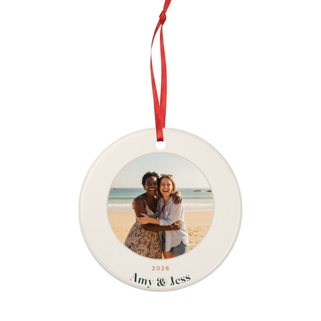 Personalised Photo Christmas Ornament for Friends, Kept by You, personalised and printed in the UK (view 4)