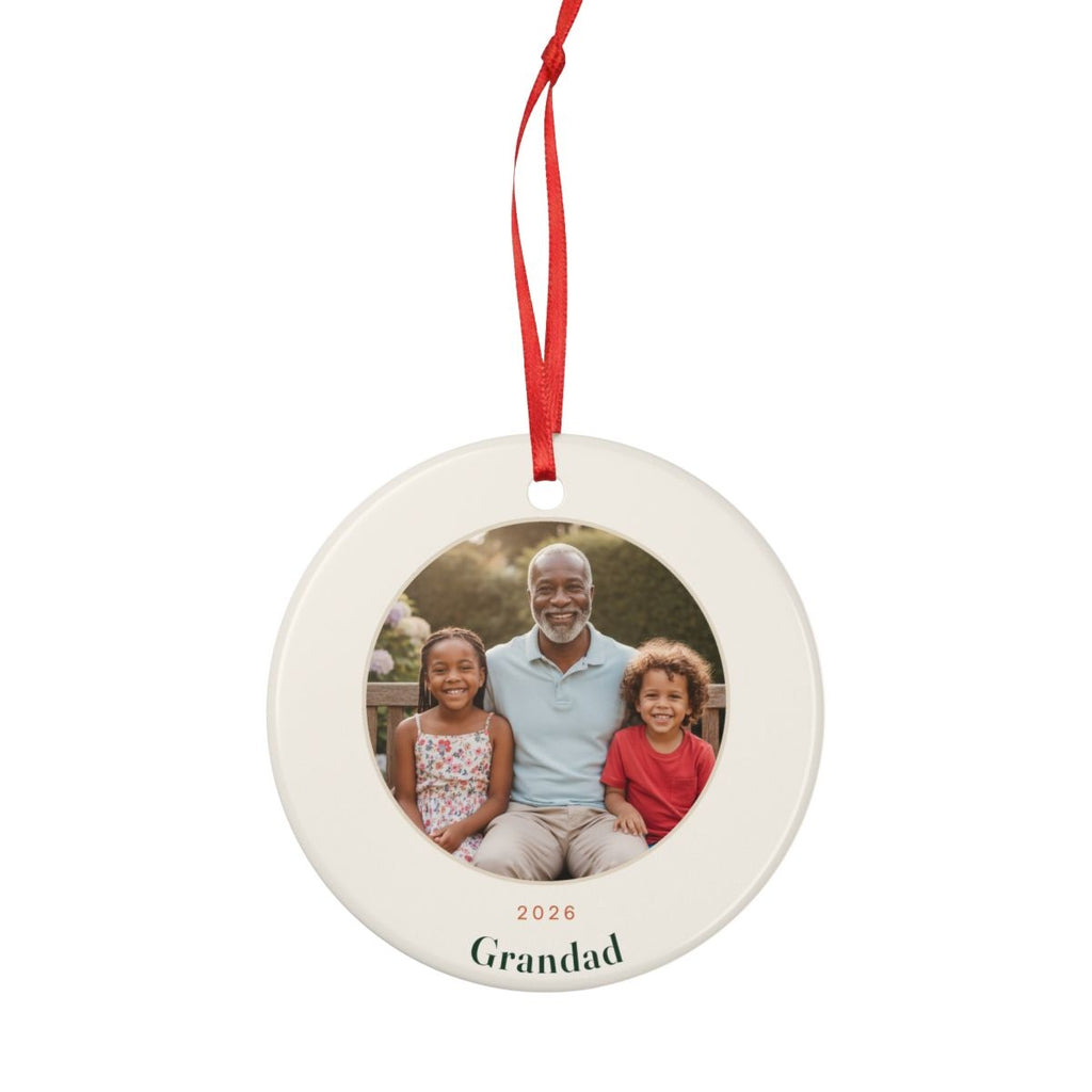 Personalised Grandparents Photo Christmas Ornament with Names, Kept by You, personalised and printed in the UK (view 4)