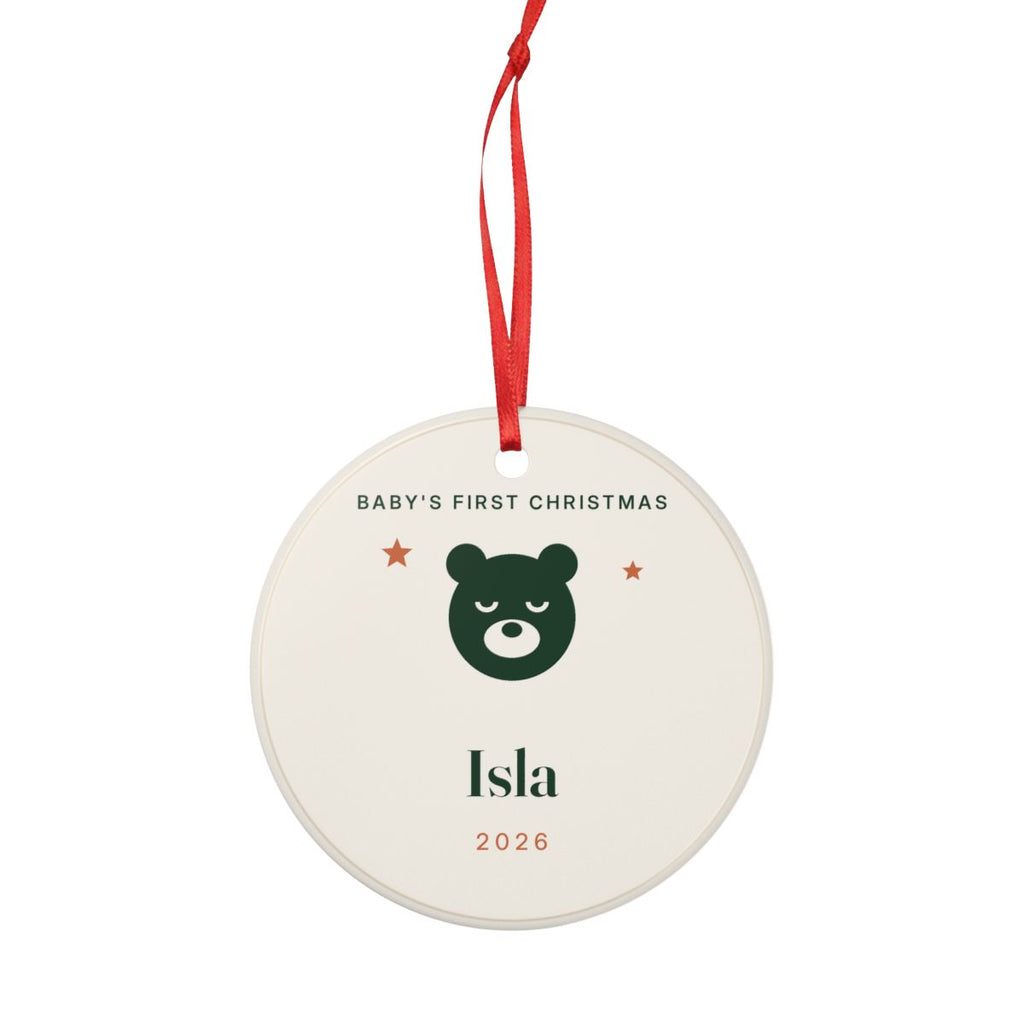 Baby's First Christmas Ceramic Ornament with Name, Kept by You, personalised and printed in the UK (view 4)