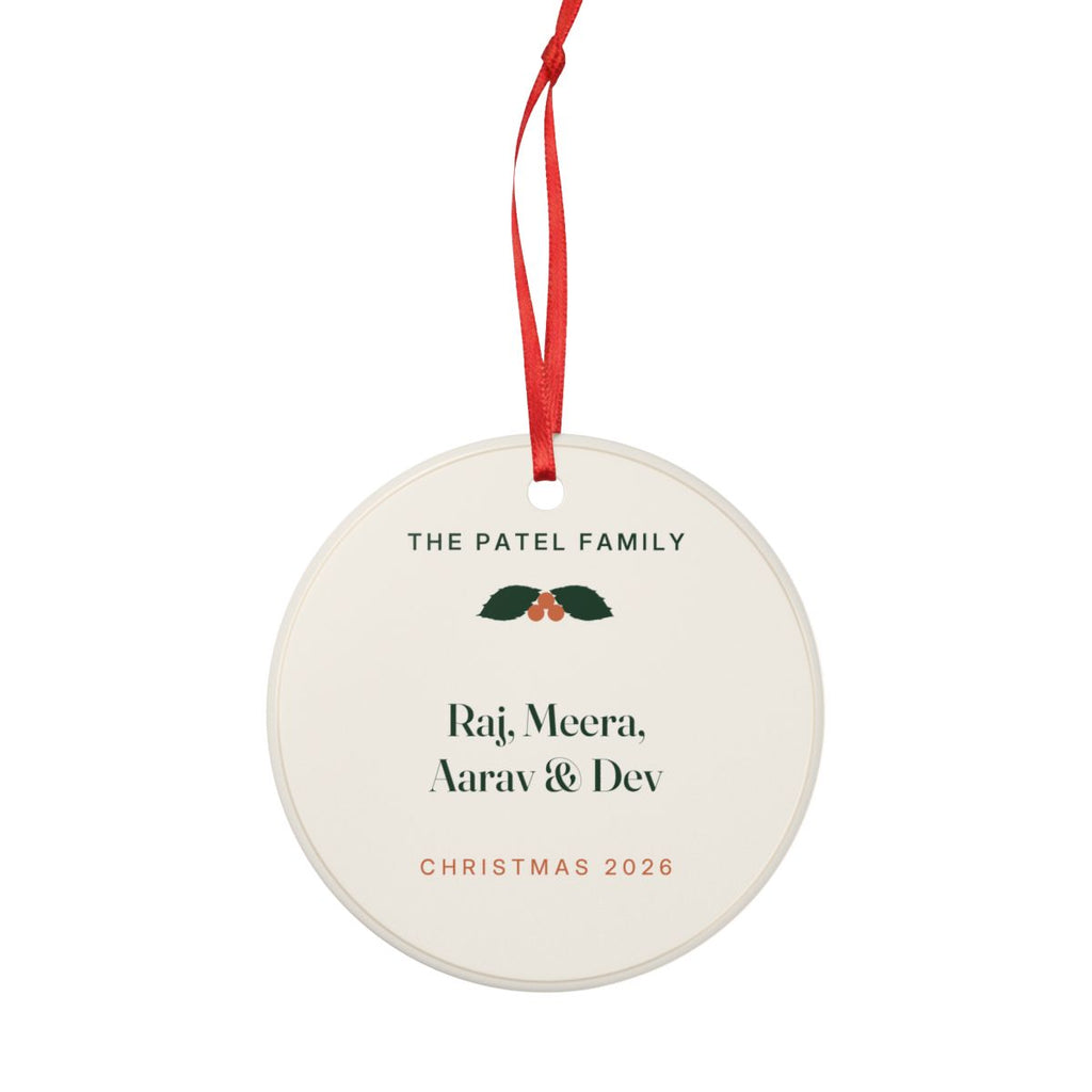 Personalised Family Ceramic Christmas Ornament with Names, Kept by You, personalised and printed in the UK (view 4)