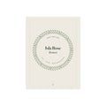 Personalised birth details print mock-up, green leaf wreath around 'Isla Rose Bennett' and 'Born 3 May 2026'