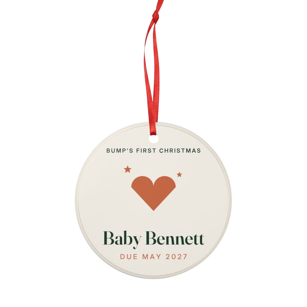 Personalised Bump's First Christmas Ornament with Due Date, Kept by You, personalised and printed in the UK (view 4)
