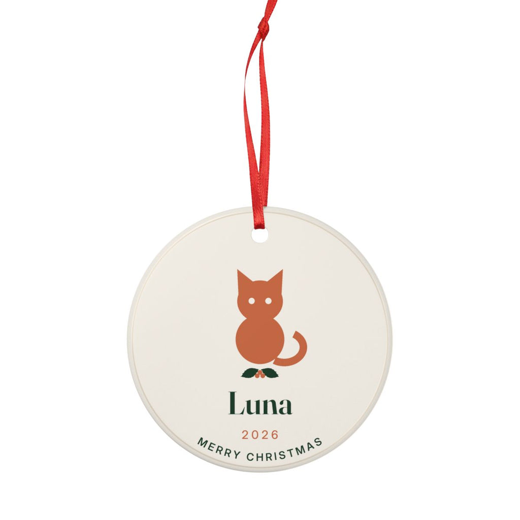 Personalised Cat Christmas Ornament with Name, Kept by You, personalised and printed in the UK (view 4)