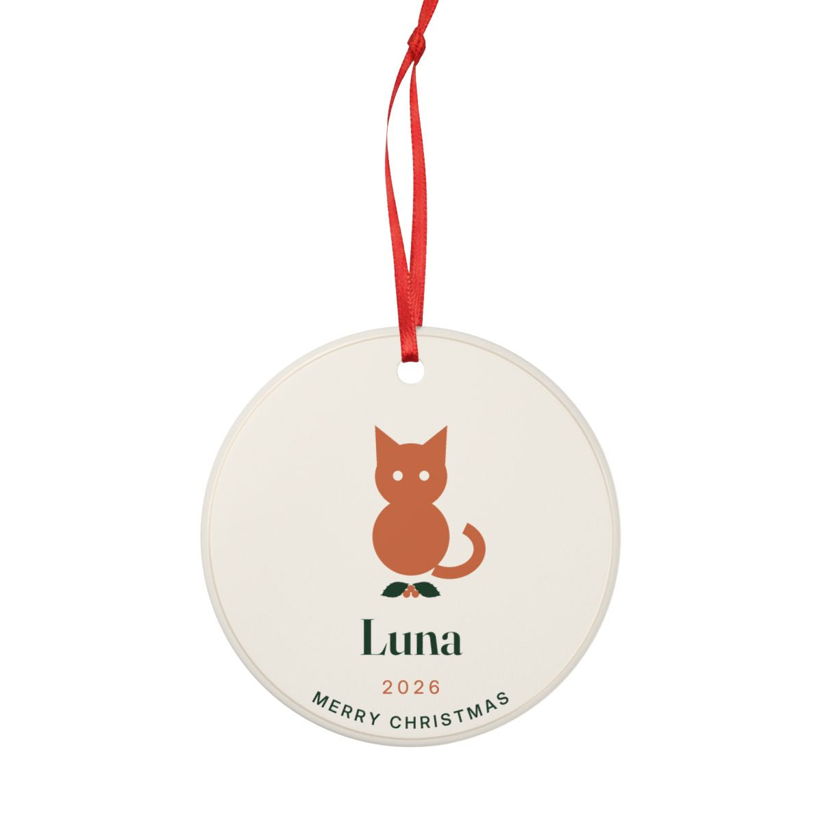 Personalised Cat Christmas Ornament with Name, Kept by You, personalised and printed in the UK (view 4)