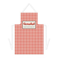 Personalised Checked Kitchen Apron with Name, Kept by You, personalised and printed in the UK