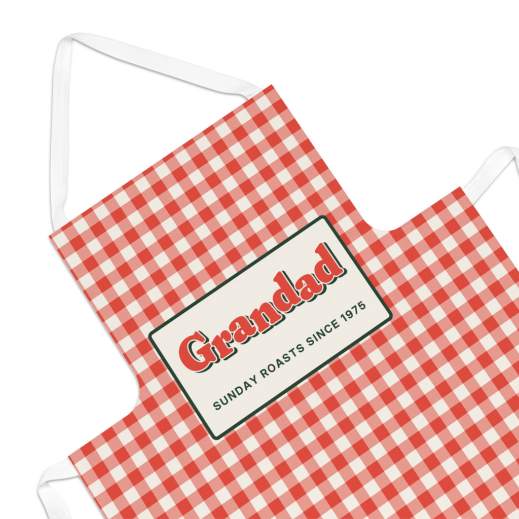 Personalised Checked Kitchen Apron with Name, Kept by You, personalised and printed in the UK (view 2)