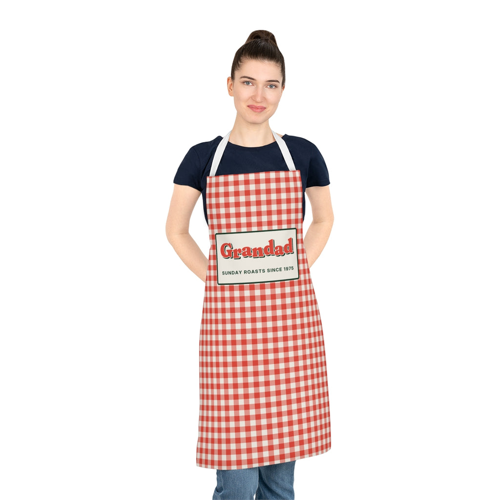 Personalised Checked Kitchen Apron with Name, Kept by You, personalised and printed in the UK (view 3)