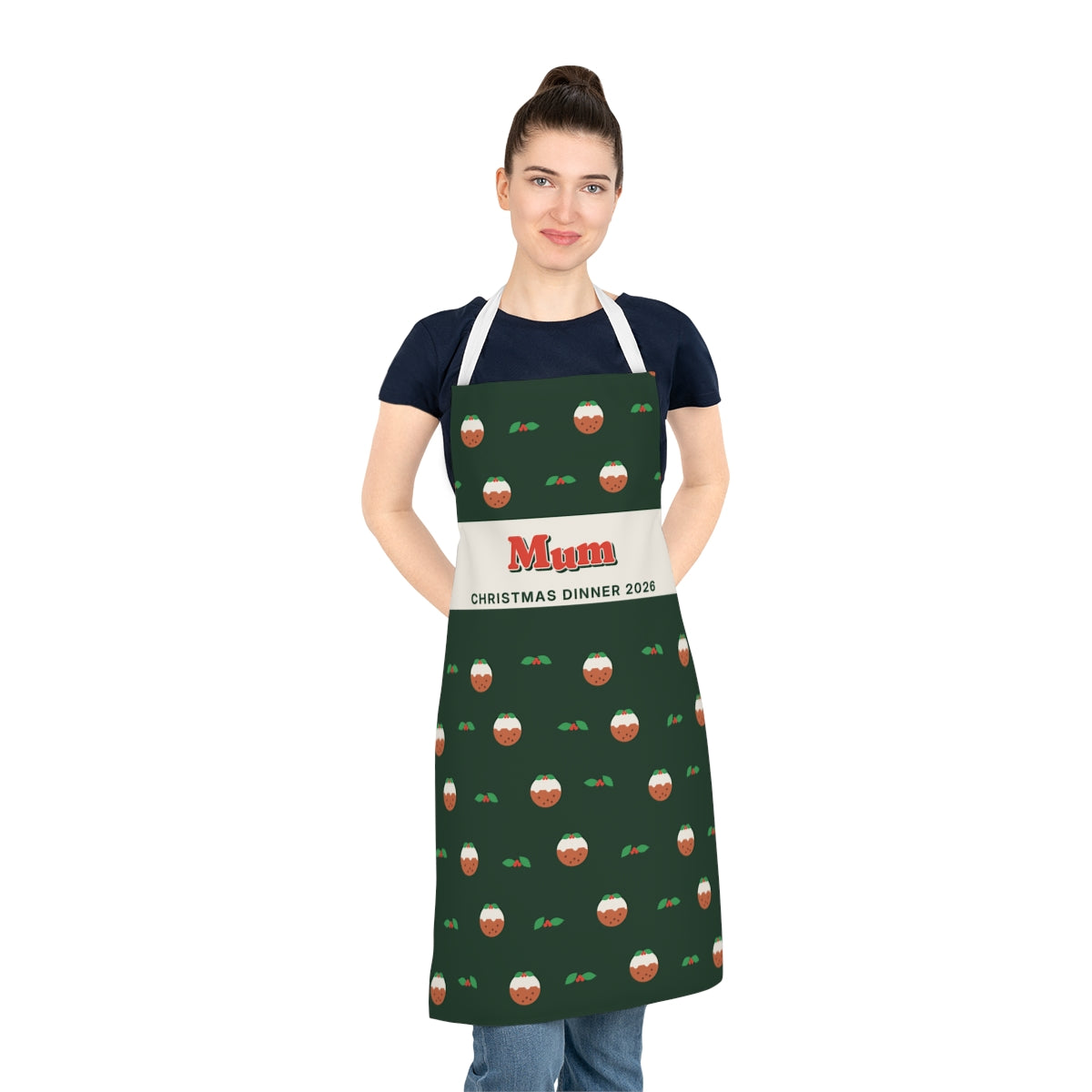 Personalised Christmas Apron with Name, Kept by You, personalised and printed in the UK (view 3)