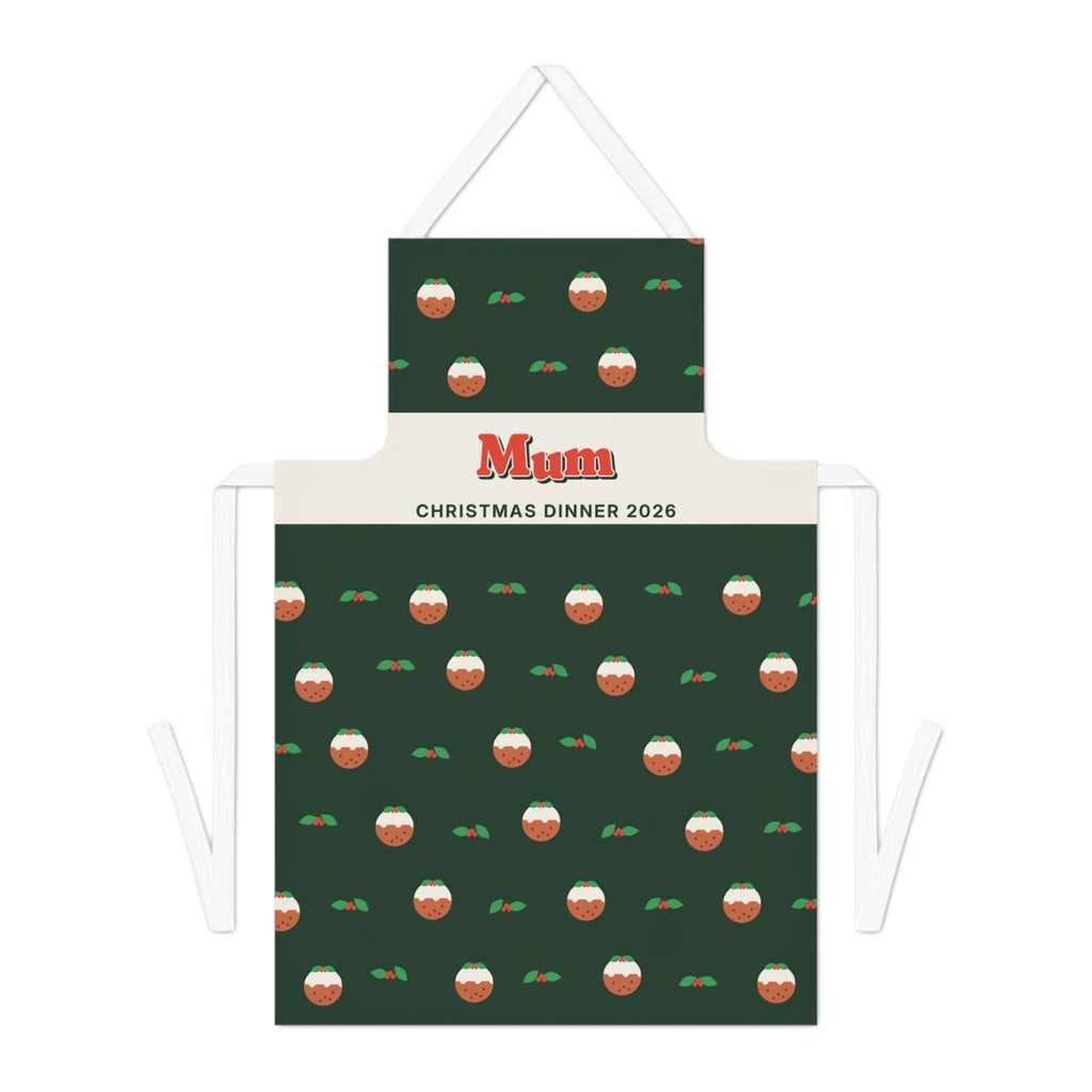 Personalised Christmas Apron with Name, Kept by You, personalised and printed in the UK