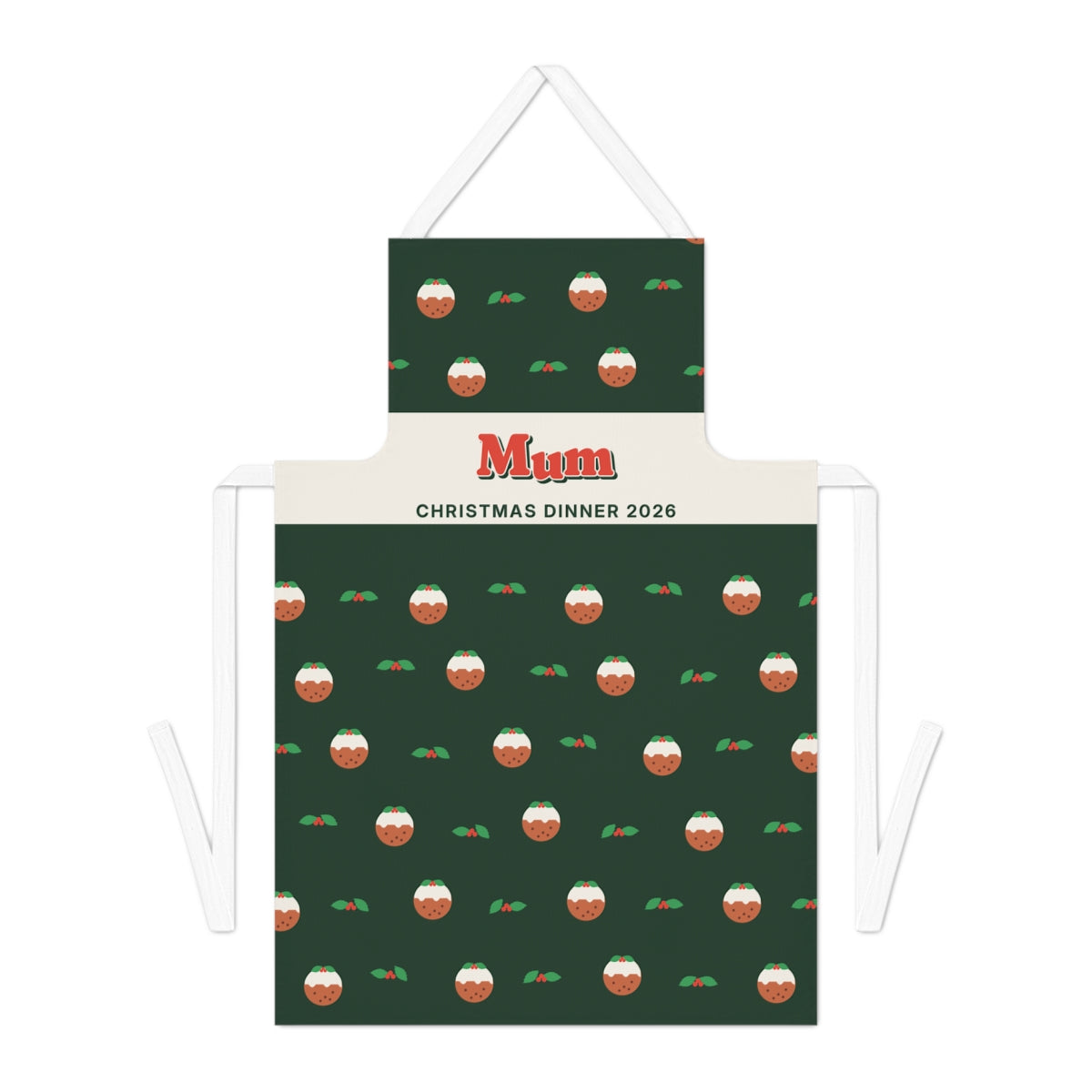 Personalised Christmas Apron with Name, Kept by You, personalised and printed in the UK