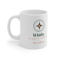 Personalised coordinates mug mock-up with a compass rose, 'Whitby', its coordinates and 'Where it all began'