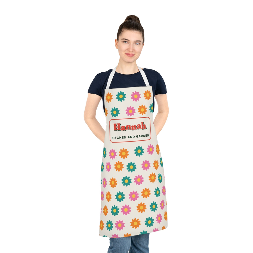 Personalised Daisy Apron with Name, Kept by You, personalised and printed in the UK (view 3)