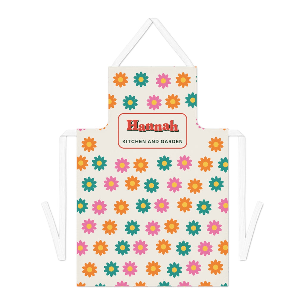Personalised Daisy Apron with Name, Kept by You, personalised and printed in the UK