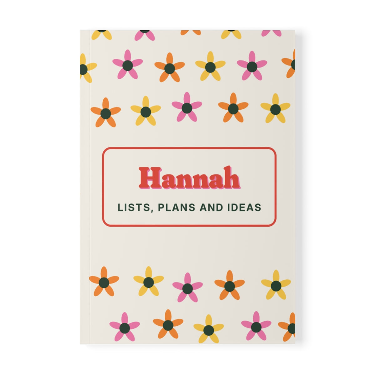 Personalised Daisy Notebook with Name, Kept by You, personalised and printed in the UK