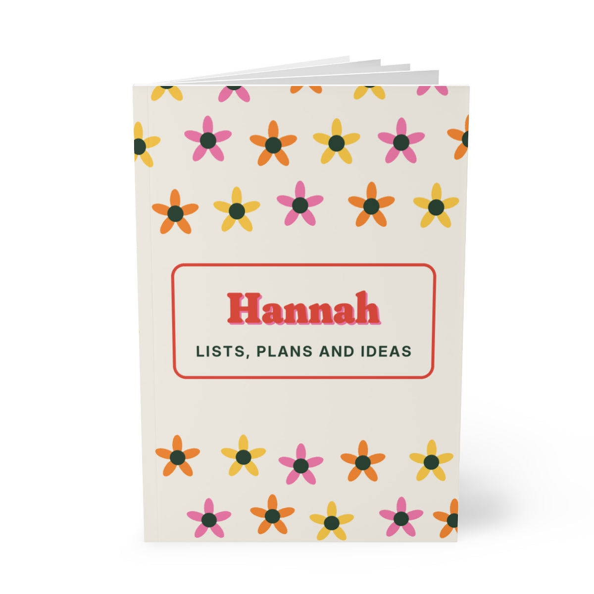 Personalised Daisy Notebook with Name, Kept by You, personalised and printed in the UK (view 3)