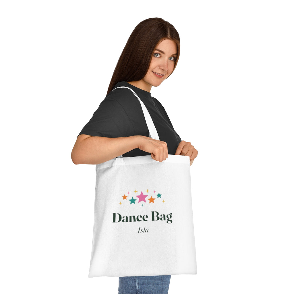 Personalised Dance Bag Tote with Name, Colourful Stars, Kept by You, personalised and printed in the UK (view 3)