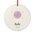 Personalised Disco Ball Christmas Ornament with Name, Kept by You, personalised and printed in the UK