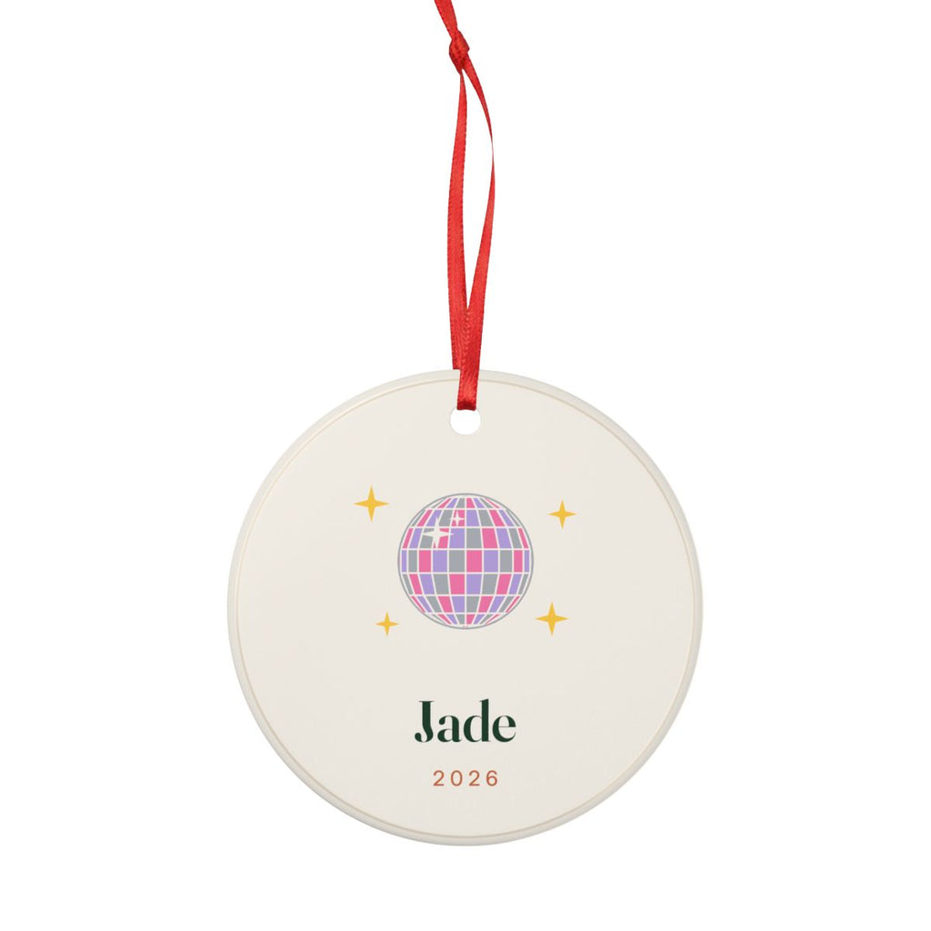 Personalised Disco Ball Christmas Ornament with Name, Kept by You, personalised and printed in the UK (view 3)