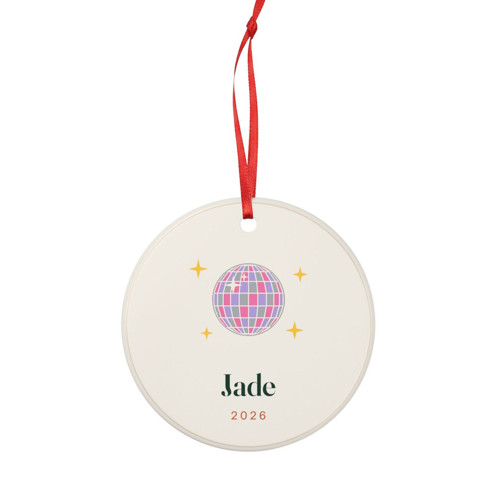 Personalised Disco Ball Christmas Ornament with Name, Kept by You, personalised and printed in the UK (view 4)