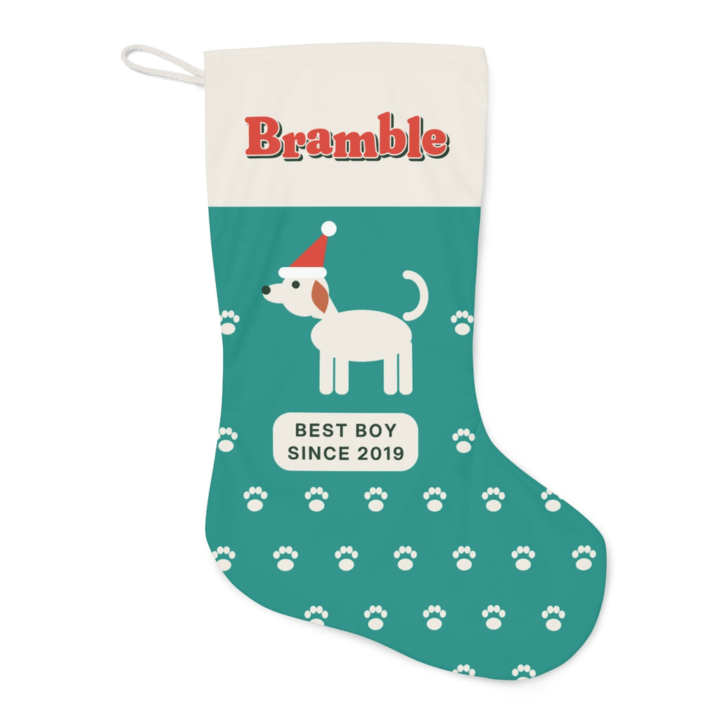 Personalised Dog Christmas Stocking with Name, Kept by You, personalised and printed in the UK