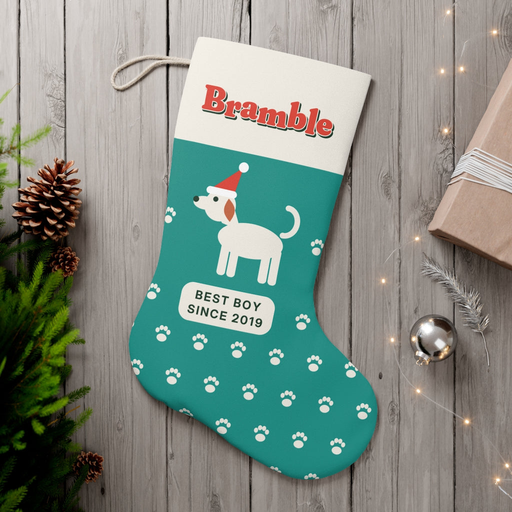 Personalised Dog Christmas Stocking with Name, Kept by You, personalised and printed in the UK (view 2)