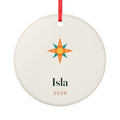 Personalised Eight-Point Star Christmas Ornament with Name, Kept by You, personalised and printed in the UK