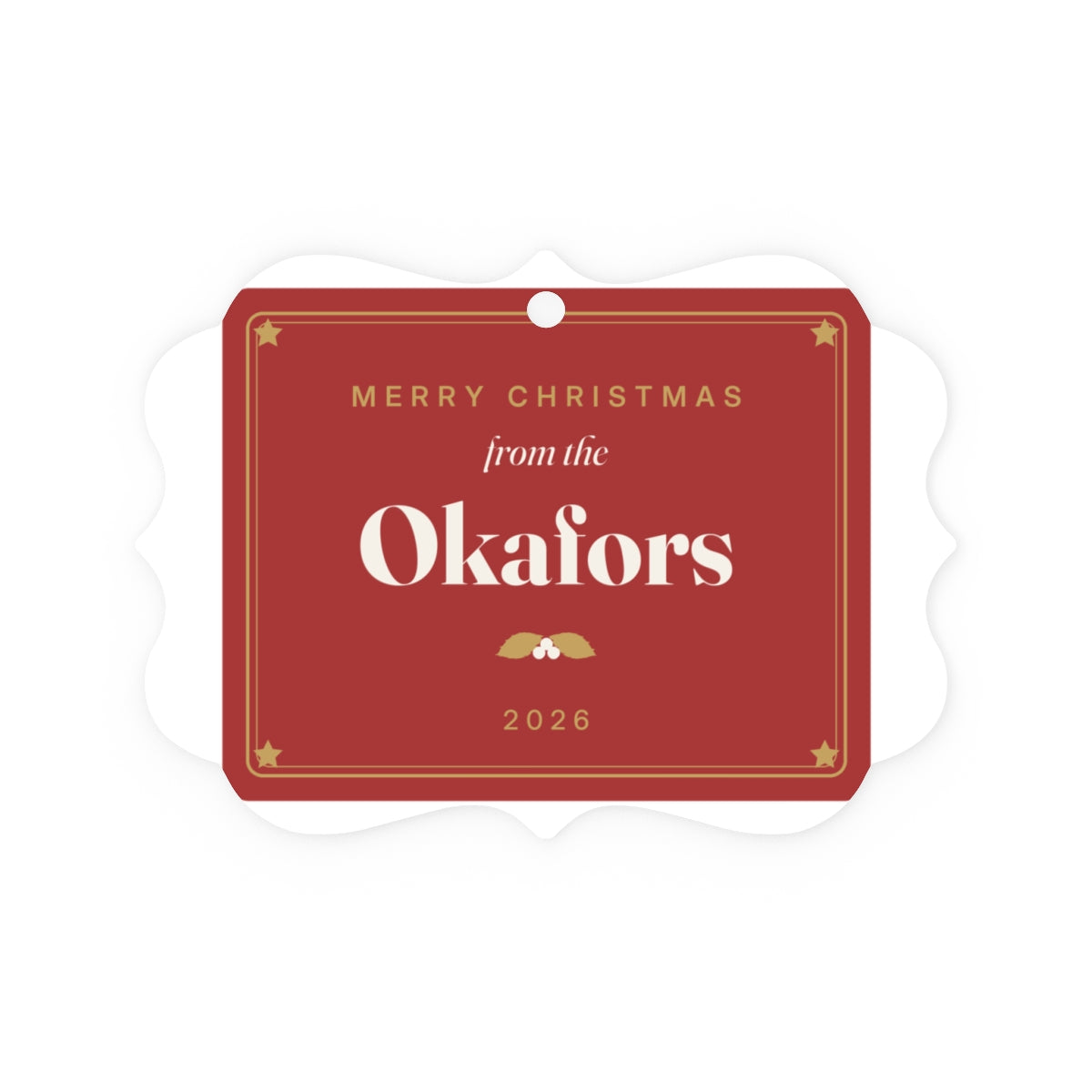 Personalised Family Aluminium Plaque Christmas Ornament, Kept by You, personalised and printed in the UK (view 2)