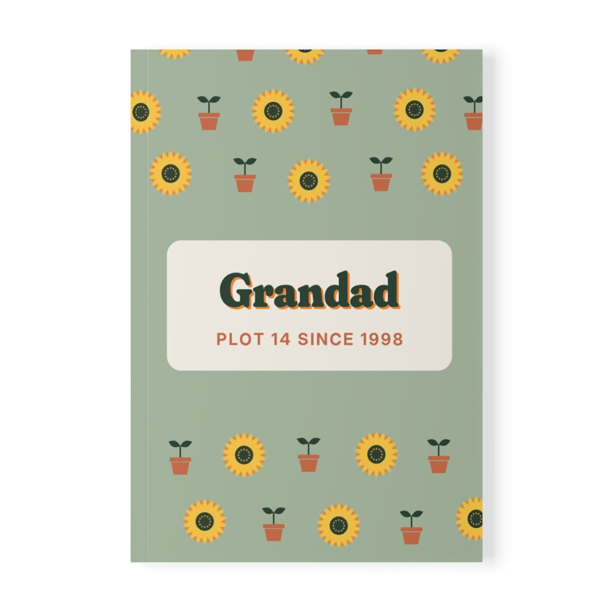 Personalised Garden Notebook with Name, Kept by You, personalised and printed in the UK