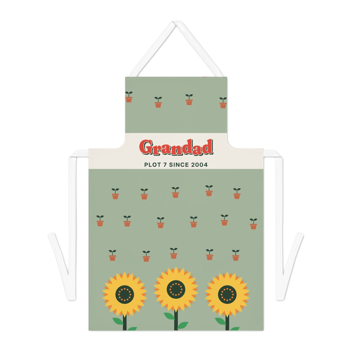 Personalised Gardening Apron with Name, Kept by You, personalised and printed in the UK
