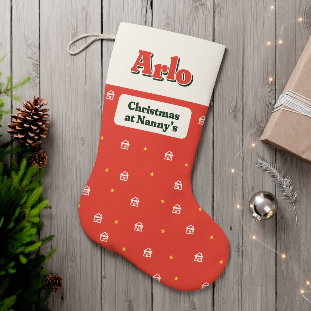 Personalised Grandparents' House Christmas Stocking with Name, Kept by You, personalised and printed in the UK (view 2)