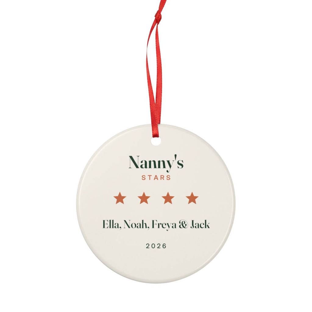 Personalised Grandparents Christmas Ornament with Stars and Names, Kept by You, personalised and printed in the UK (view 4)