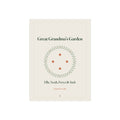 Personalised Great Grandparents print mock-up printed 'Great Grandma's Garden', a leafy wreath with four stars and names