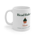Personalised Head Baker mug mock-up, printed 'Head Baker', a cupcake, the sample name 'Mum' and 'Lemon drizzle legend'