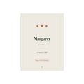 Personalised milestone birthday print mock-up with three stars, 'Margaret', '12 March 1966' and 'Happy 60th Birthday'