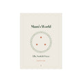 Personalised Mum print mock-up, flat front view, 'Mum's World' above a wreath of three orange stars, 'Ella, Noah & Freya'
