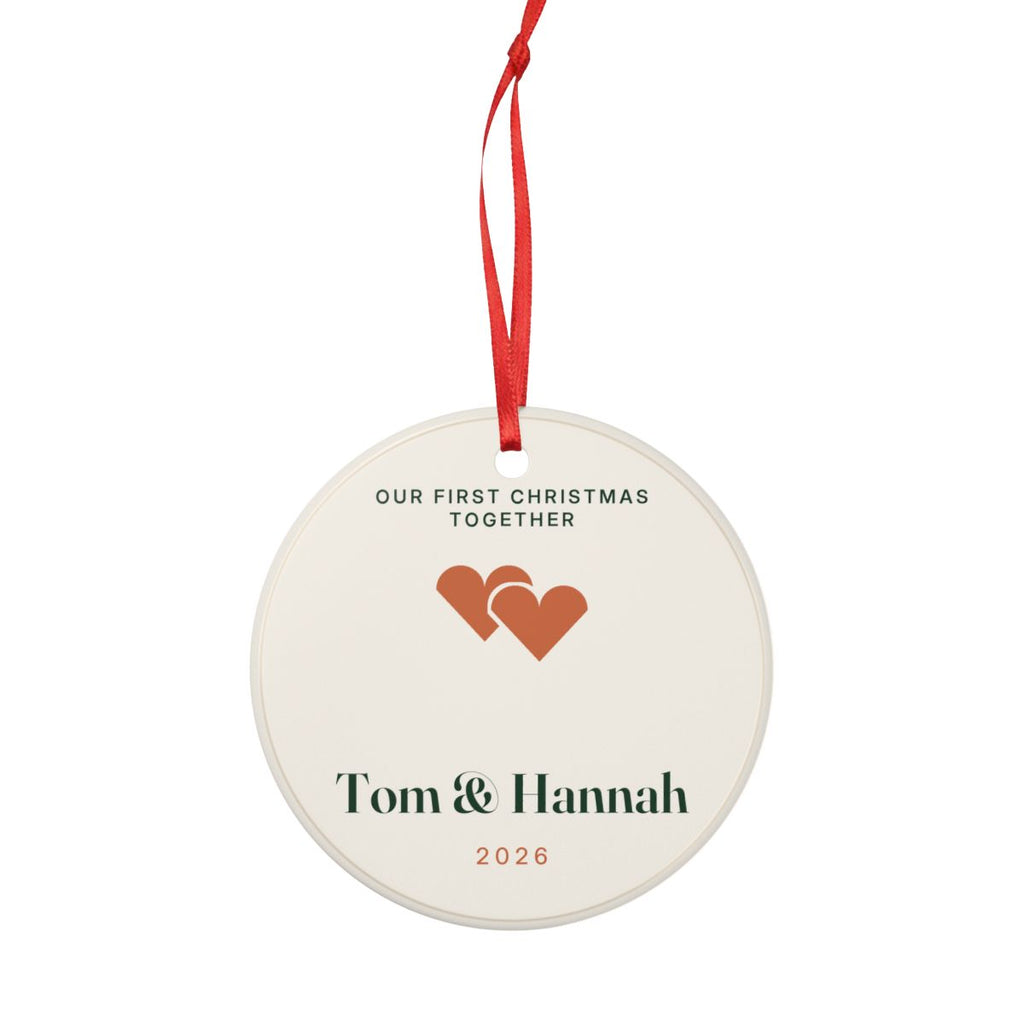 Personalised Our First Christmas Together Ornament with Names, Kept by You, personalised and printed in the UK (view 4)