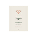 Personalised paper anniversary print mock-up with a folded-paper heart, 'Paper', 'Sophie & Daniel' and '6 September 2025'