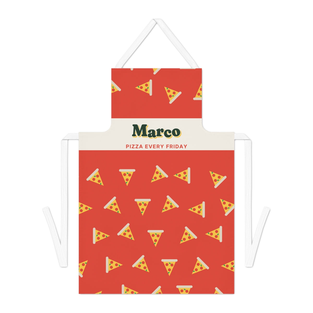 Personalised Pizza Apron with Name, Kept by You, personalised and printed in the UK