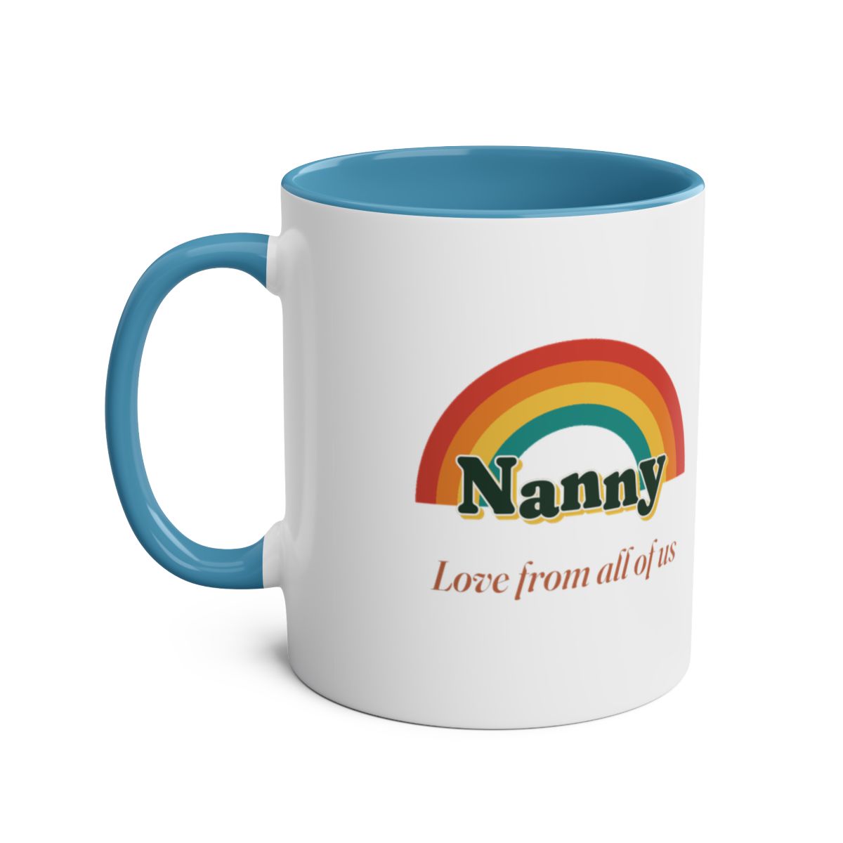 Personalised Rainbow Grandma Mug, Two-Tone, Kept by You, personalised and printed in the UK (view 5)