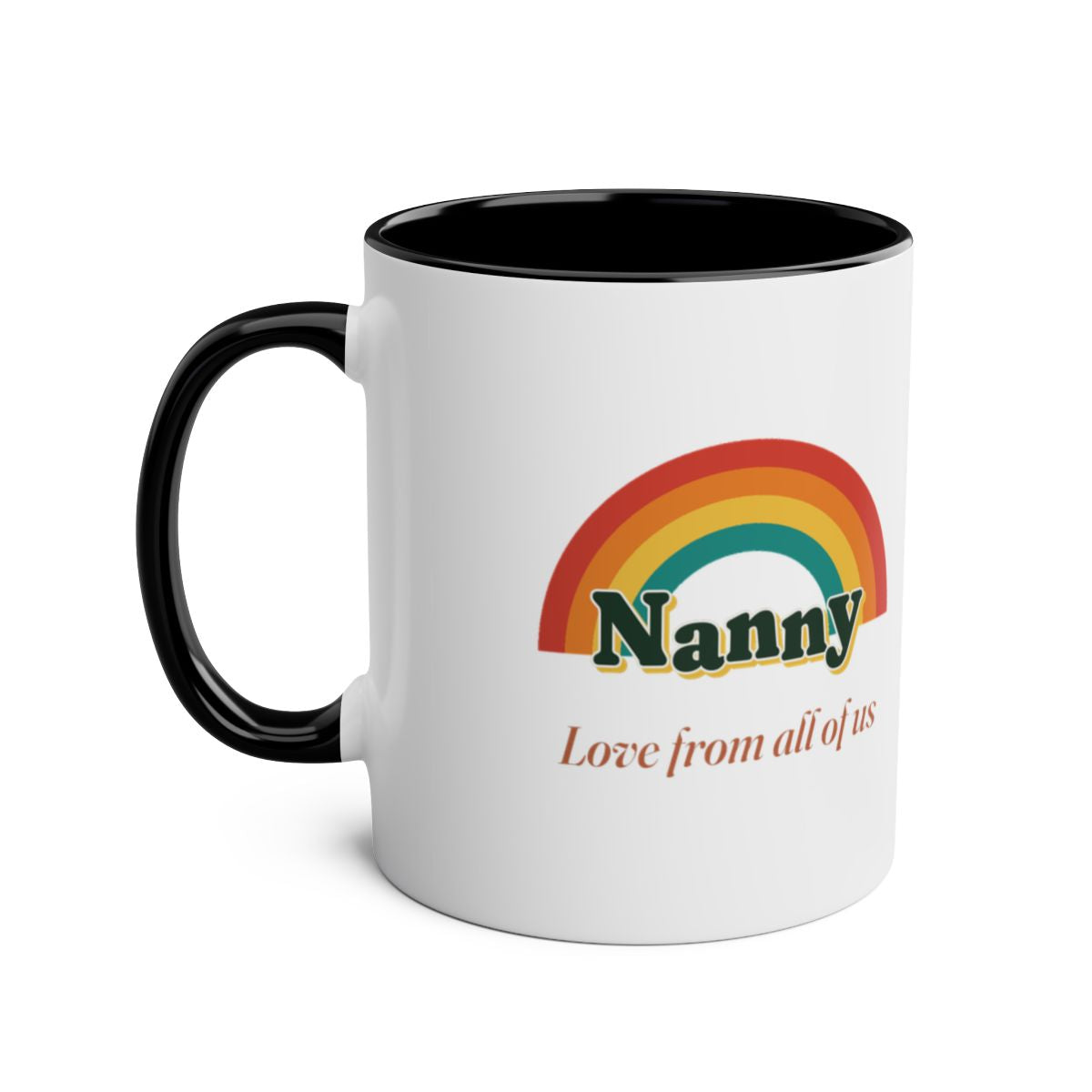 Personalised Rainbow Grandma Mug, Two-Tone, Kept by You, personalised and printed in the UK (view 2)