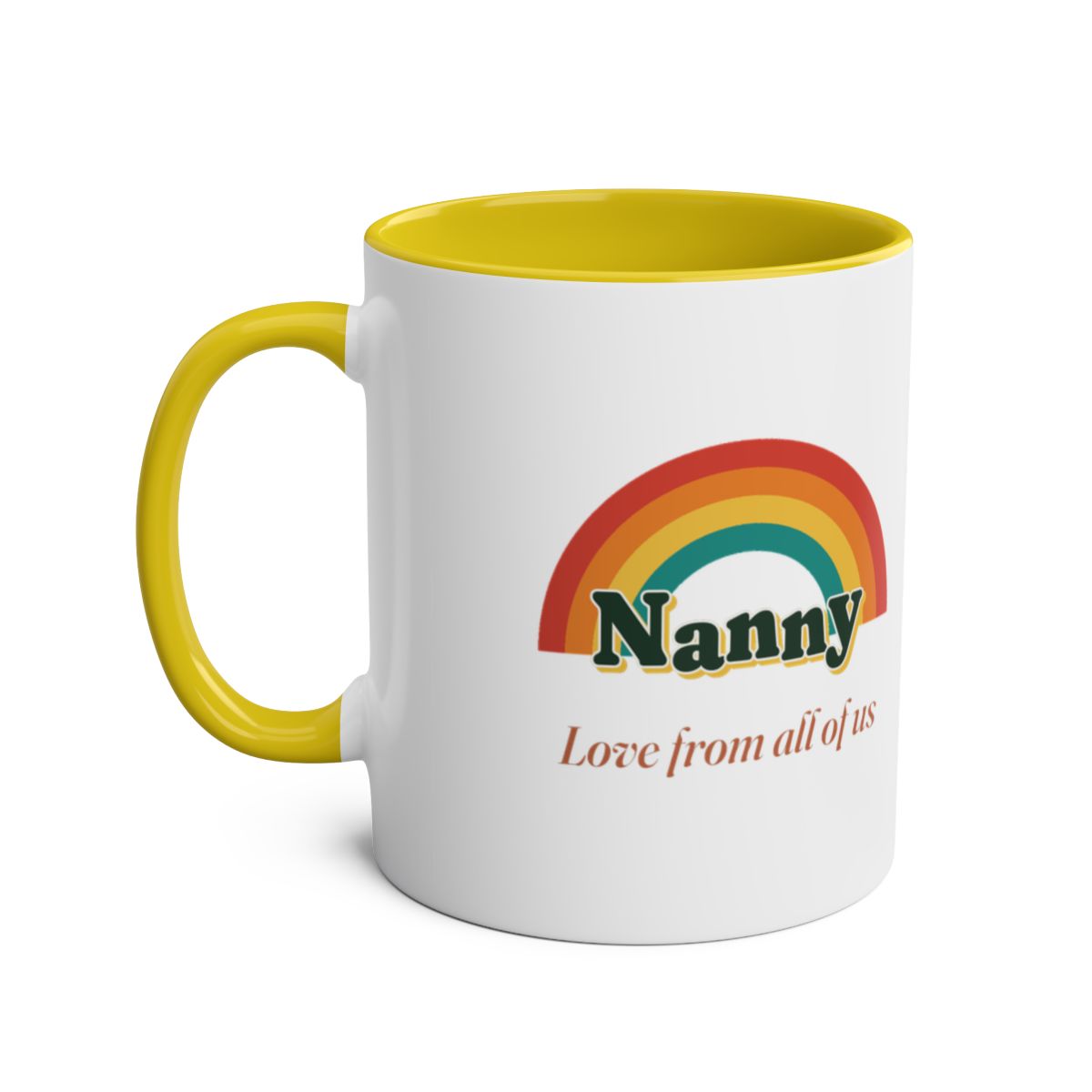 Personalised Rainbow Grandma Mug, Two-Tone, Kept by You, personalised and printed in the UK (view 3)