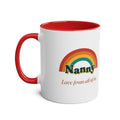 Personalised Rainbow Grandma Mug, Two-Tone, Kept by You, personalised and printed in the UK