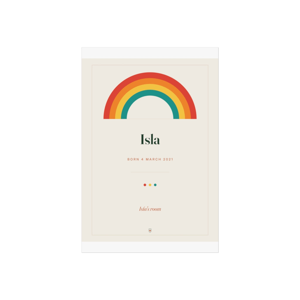 Personalised Rainbow Name Print for a Child's Room, Kept by You, personalised and printed in the UK (view 6)