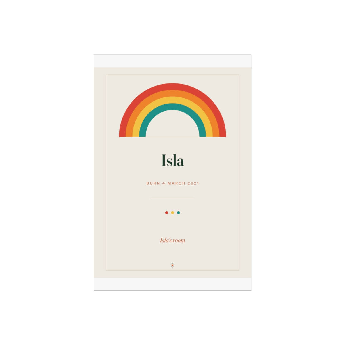 Personalised Rainbow Name Print for a Child's Room, Kept by You, personalised and printed in the UK (view 6)