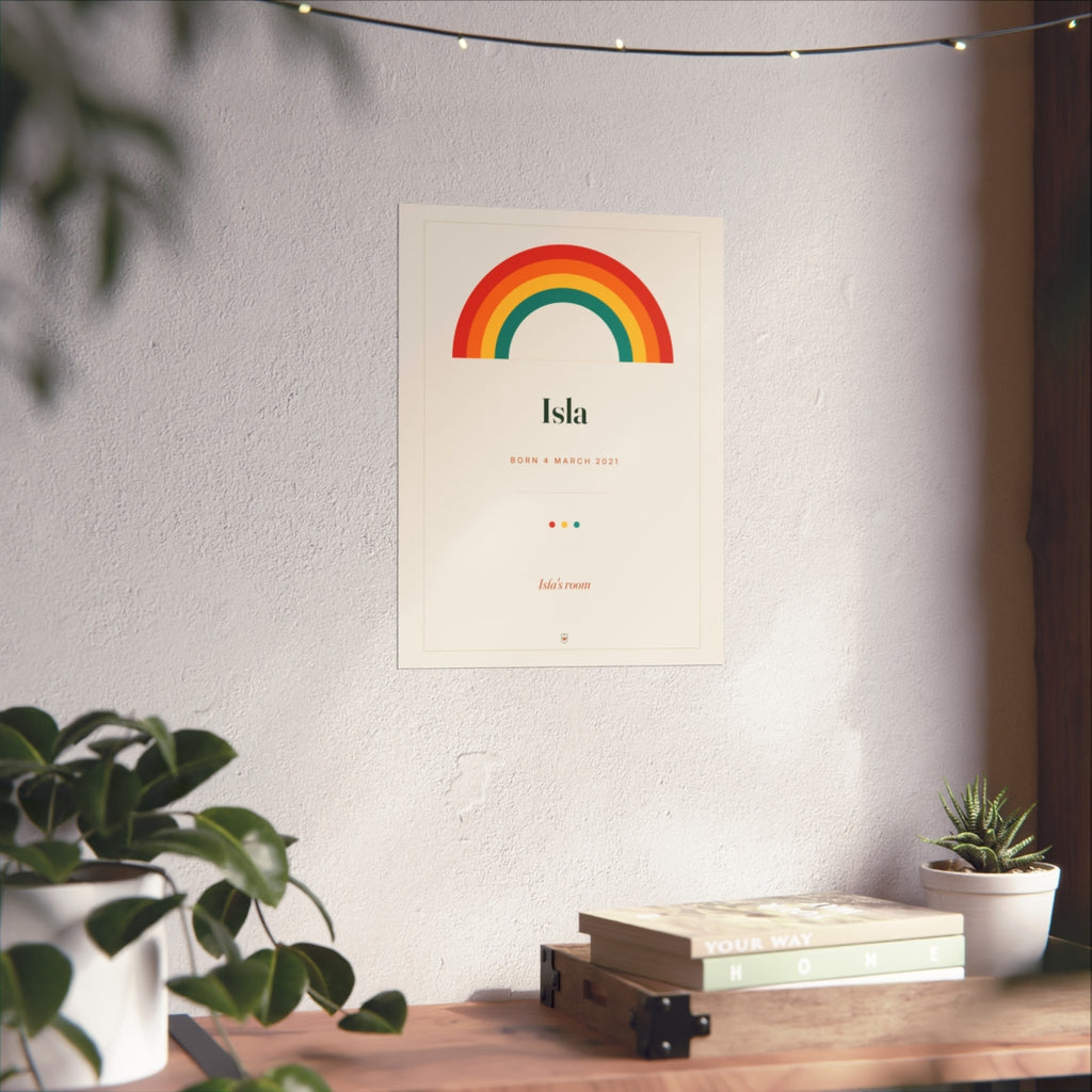 Personalised Rainbow Name Print for a Child's Room, Kept by You, personalised and printed in the UK (view 3)