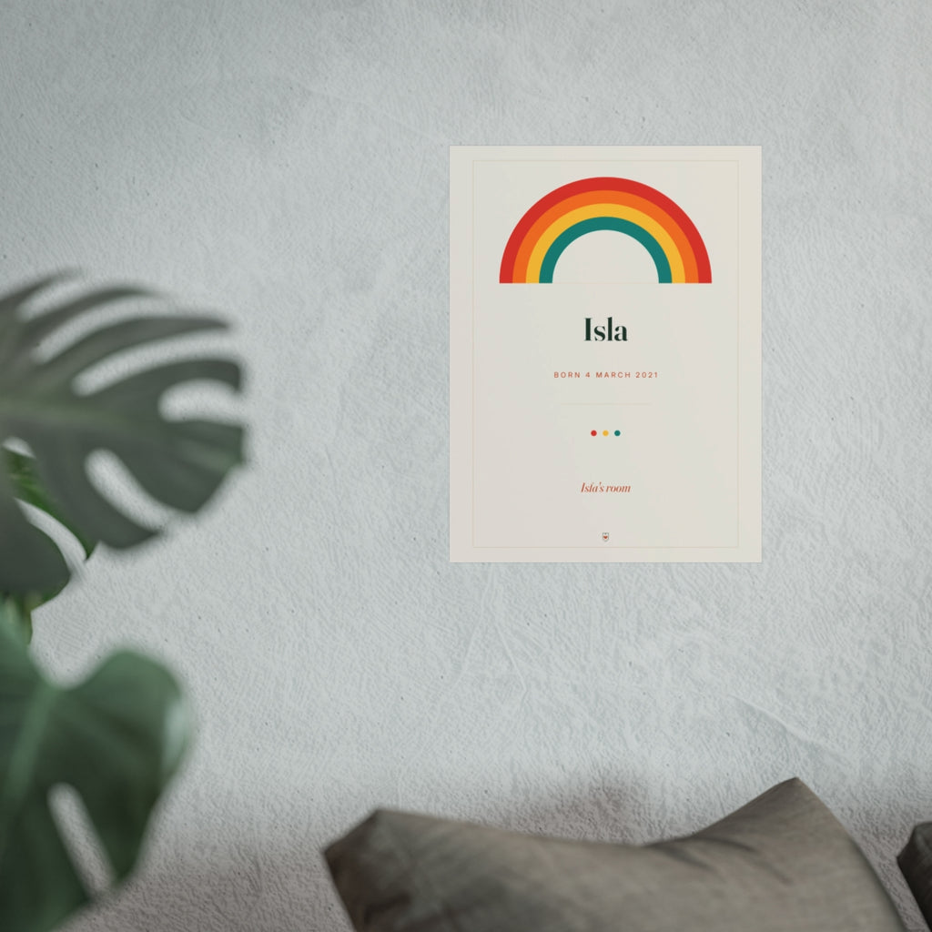 Personalised Rainbow Name Print for a Child's Room, Kept by You, personalised and printed in the UK (view 2)