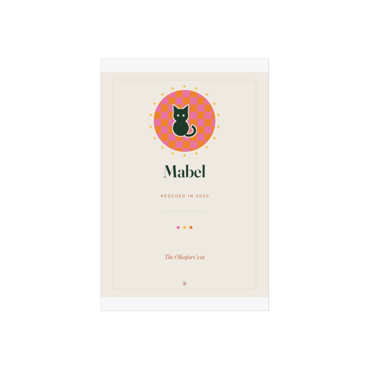 Personalised Retro Cat Name Print, Kept by You, personalised and printed in the UK (view 6)