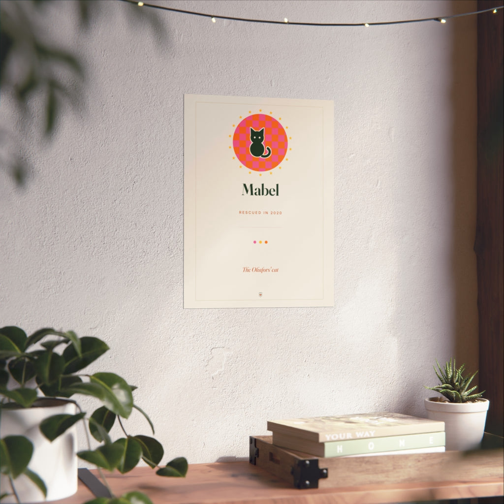Personalised Retro Cat Name Print, Kept by You, personalised and printed in the UK (view 3)